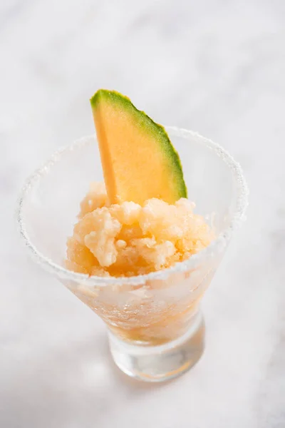 Cantaloupe Granitas Refrescante Verano Mocktai —  Fotos de Stock