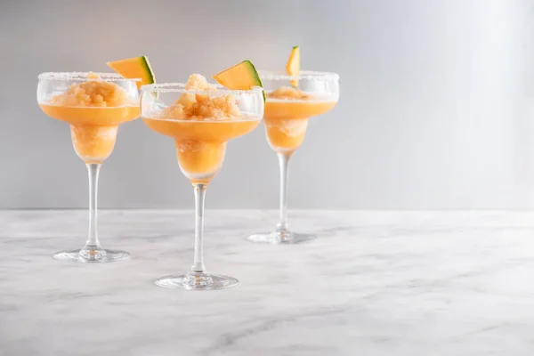 Cantaloup Margarita鸡尾酒或无模拟酒精饮料 — 图库照片