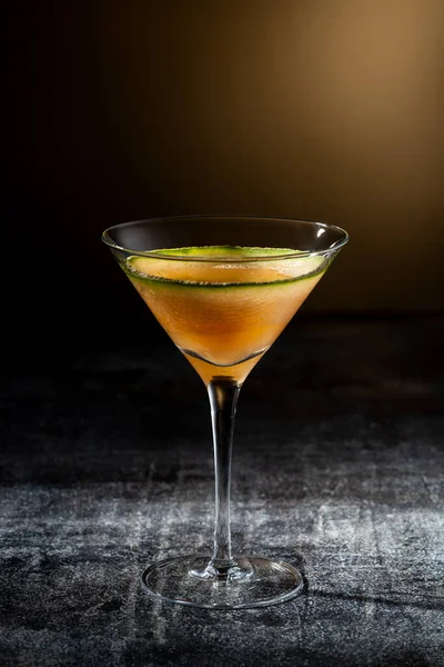Cantaloupe Martini Ένα Δροσιστικό Καλοκαίρι Mocktai — Φωτογραφία Αρχείου