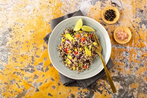 Mexican quinoa salad with black beans and cor