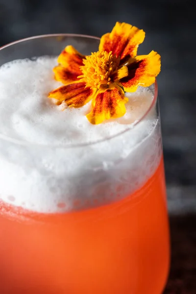 Καρποί Γκρέιπφρουτ Mocktail Λουλούδι Marigold — Φωτογραφία Αρχείου