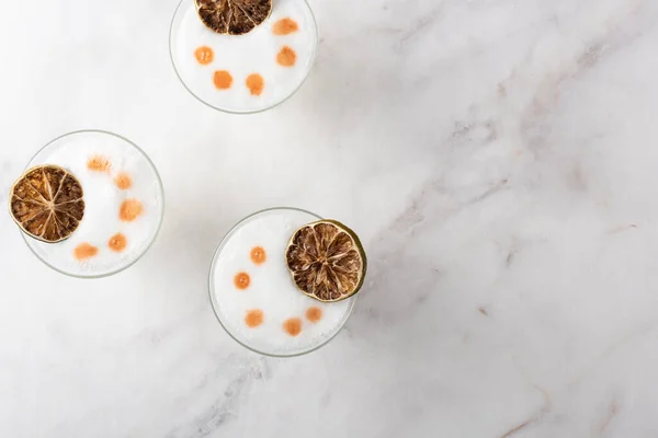 Pisco Sour Com Cal Seca Espuma Branca — Fotografia de Stock