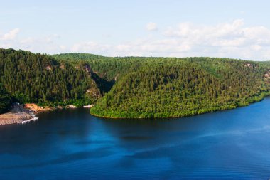 Güzel nehir orman arka plan üzerinde