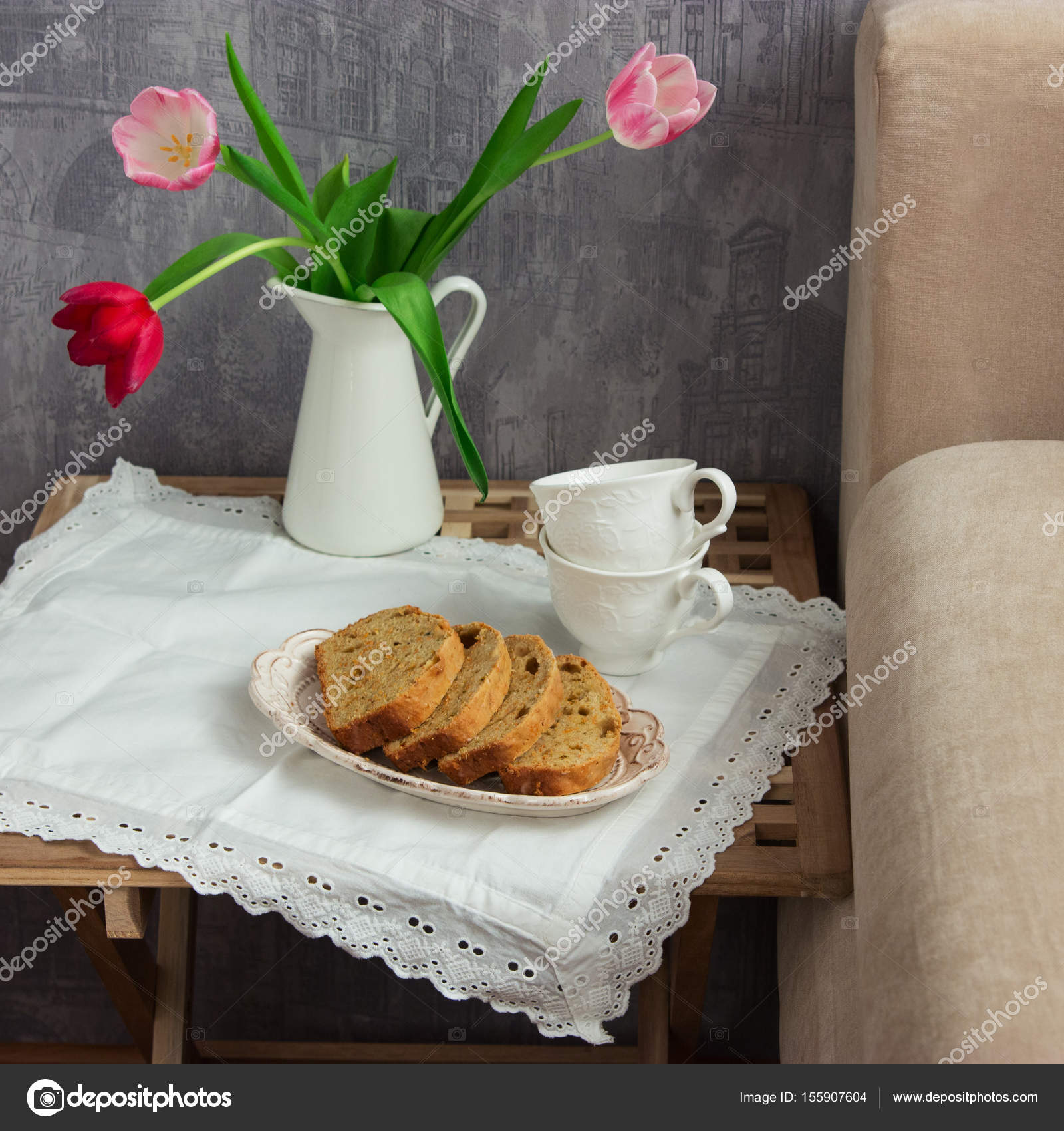 Zitronen Kuchen Tisch Bett, — Stockfoto © Spring_melody #155907604 Zitronen Kuchen Tisch Bett, — Stockfoto © Spring_melody #155907604