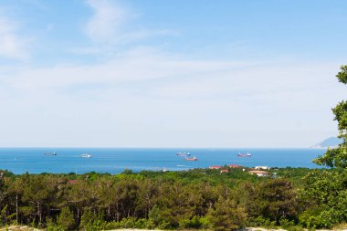 Bay gemilerle deniz manzarası