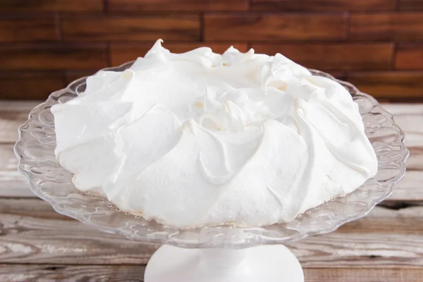 Torta pavlova bianca come la neve . — Foto Stock
