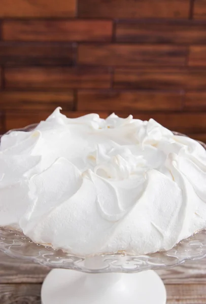 Torta pavlova bianca come la neve . — Foto Stock