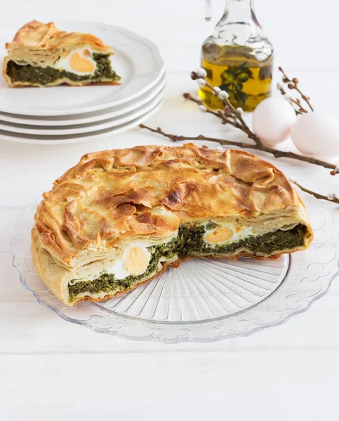 Pasqualina tart tipik İtalyan Paskalya.