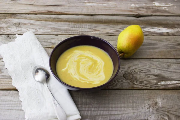 Crema sopa de calabaza pera . — Foto de Stock