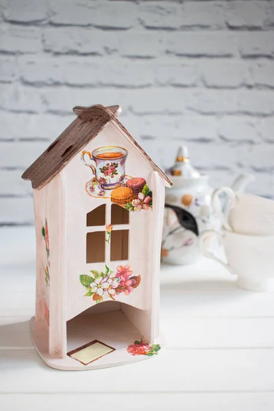 Decoupage thee opslag. — Stockfoto