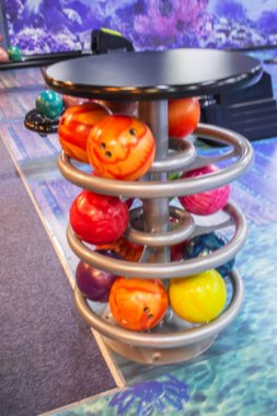 Variety coloful bowling balls. clipart