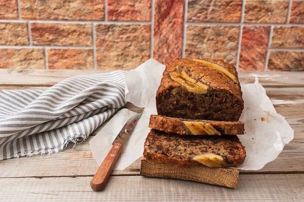 Banane Datteltee Kuchen. — Stockfoto