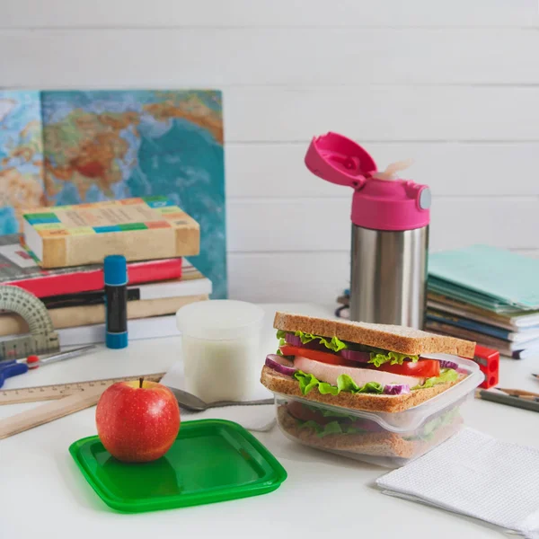 School breakfast fruit sandwich.