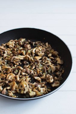 Kahverengi istiridye mantar beyaz arka plan.