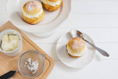 Hızlı karnaval çörekleri tatlı toz geleneksel İskandinav yemekleri.