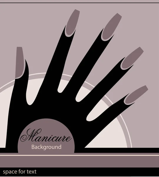 La mano estilizada con la manicura — Vector de stock