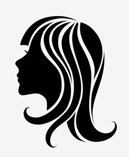 Vector silhouette of a young girl — Stock Vector