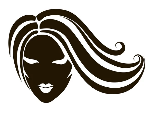 Head of a girl with long hair — Stock Vector