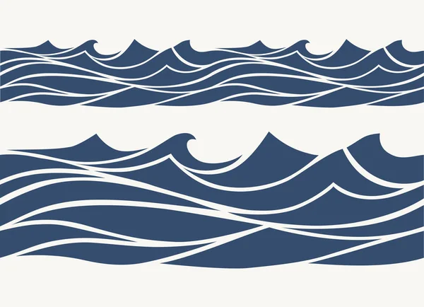 Απρόσκοπτη μοτίβα με τυποποιημένο μπλε κύματα — Διανυσματικό Αρχείο