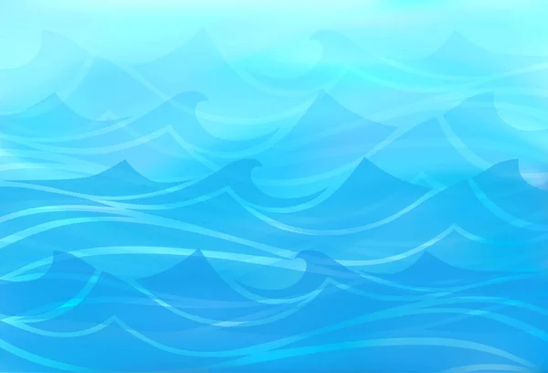 Hermoso fondo azul de ondas estilizadas — Vector de stock