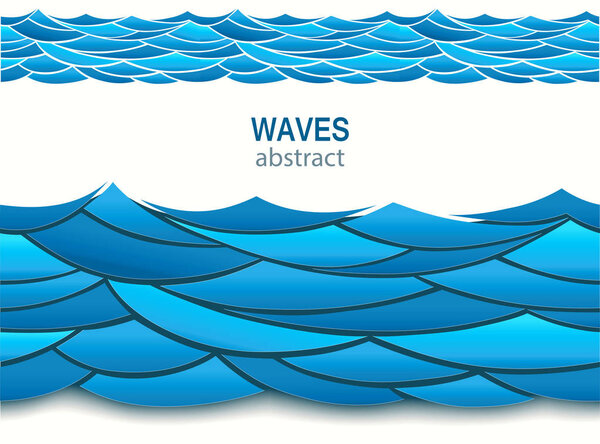 Морской бесшовный рисунок с бумажными голубыми волнами
.