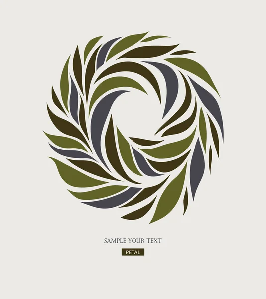 Logo design da petali, foglie, forma rotonda astratta . — Vettoriale Stock