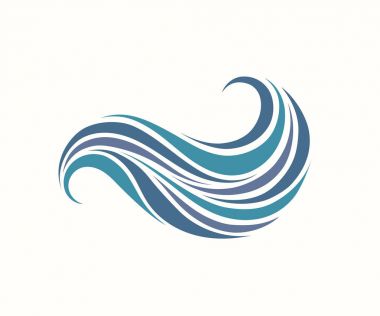 Su dalgaları vektör desen süsleme.