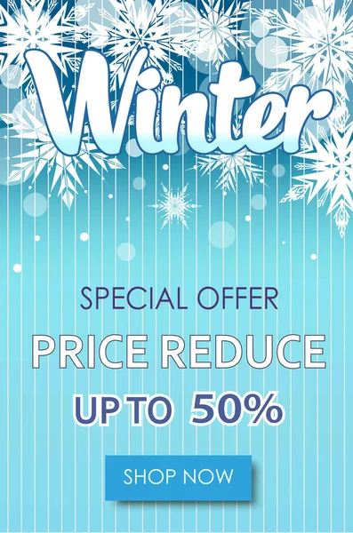 Zimowe sprzedaż tekstu banery dla grudnia zakupy promo — Wektor stockowy