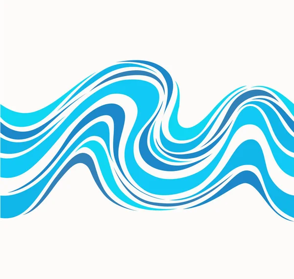 Marine seamless pattern with stylized blue waves — Stock Vector