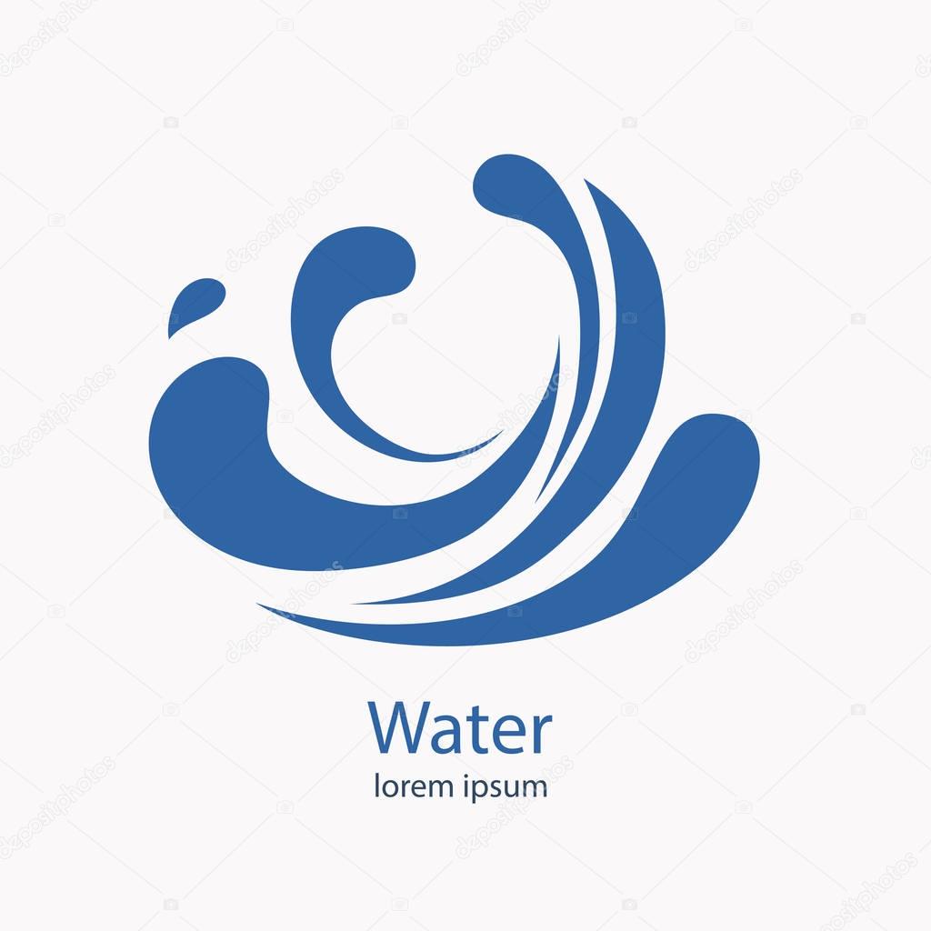 Water Wave Logo abstract design. Cosmetics Surf Sport Logotype concept. Aqua icon.