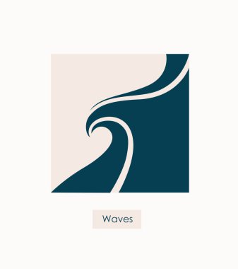 Wave logosu soyut tasarım su. Kozmetik sörf spor logo c