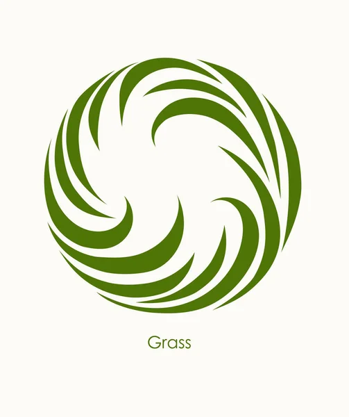 Grass Label abstraktní design. KRUHOVÁ ikona. Krásná zahrada Logo C — Stockový vektor