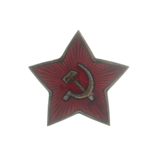 Στρατιωτικό διακριτικό από την πρώην Σοβιετική Ένωση απομονωθεί σε λευκό φόντο. — Φωτογραφία Αρχείου