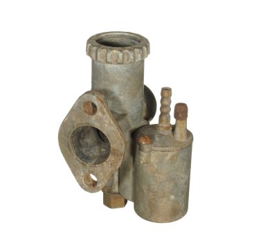 Eski bir motosiklet üzerinde bir WHI izole üzerinden eski alüminyum karbüratör