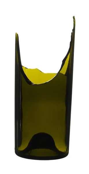 Broken bottle green isolated on white background — Stock Photo, Image