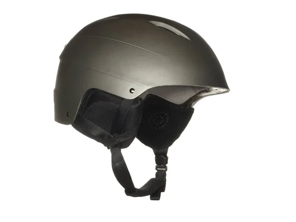 保护Ski Helmet在白色背景下被隔离 图库图片