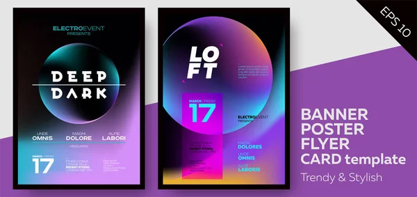 Housses de musique pour le festival électronique d'été ou le club Party Flyer . — Image vectorielle