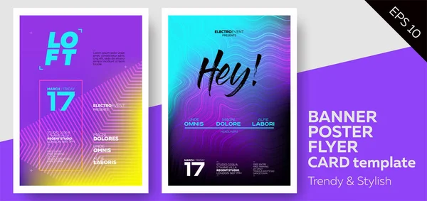 Electronic Music Covers for Summer Fest или Club Party Flyer . — стоковый вектор