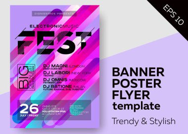 Açık hava için en az Dj Poster. Elektronik müzik kapak Yaz Festivali veya kulüp partisi el ilanı.