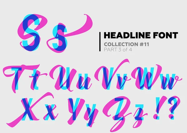 Expresivní dekorativní typografie. Zobrazit typ s efektem závada. — Stockový vektor