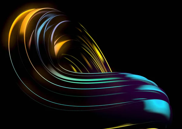 Fondo de pantalla futurista colorido. Forma Líquida Abstracta 3D con Ondas en Movimiento. Líneas de neón onduladas de moda . — Foto de Stock