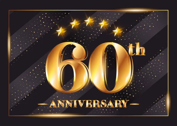 60 Years Anniversary Celebration Vector Logotype. 60th Anniversa — Stock Vector