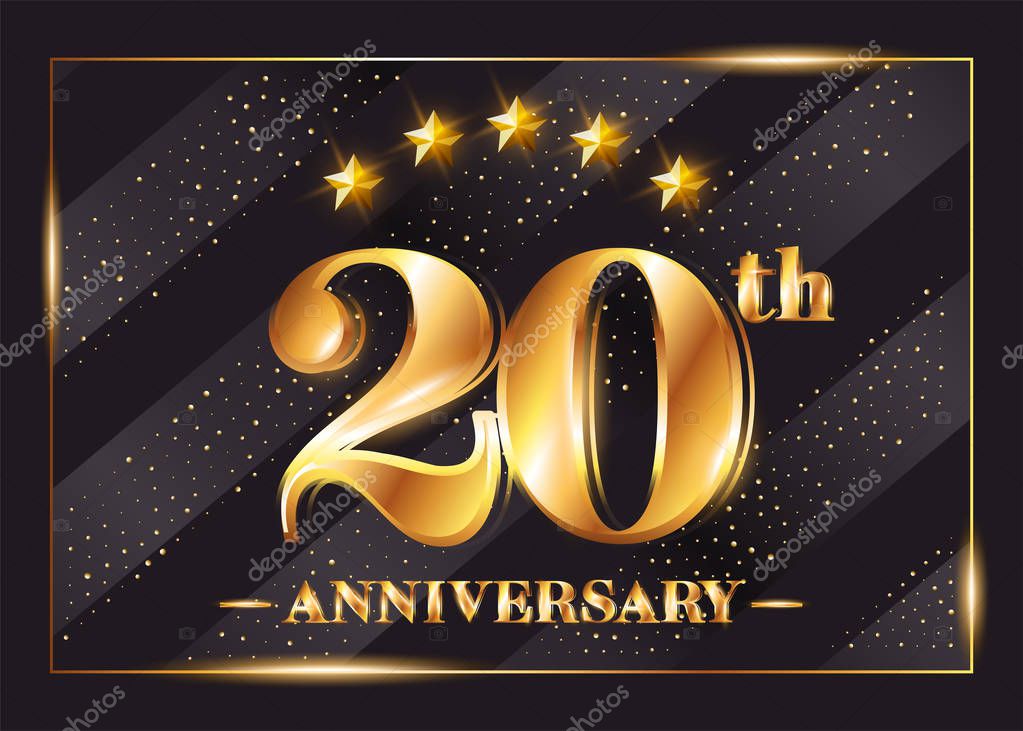 20 Years Anniversary Celebration Vector Logo. 20th ...