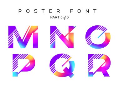 Vektör renkli yazı kümesi. Mavi, pembe, mor Neon renkler. Sıvı parlak boya etkisi. Kentsel Techno türü için Logo, moda gösterisi, Dj Poster, satışı büyük başlığı, müzik kapak. Floresan çok renkli gradyan.