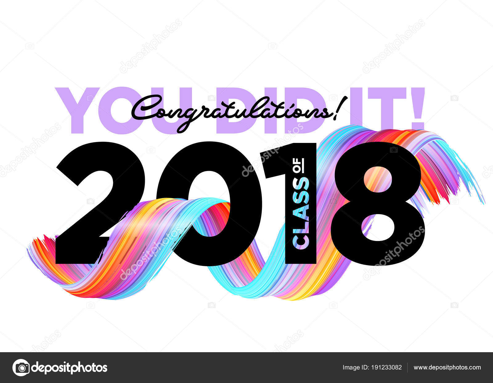 congratulations graduates class of 2018 vector logo creative party