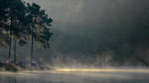 パン・ウン湖、パン・ウンで美しい朝の景色 — ストック動画
