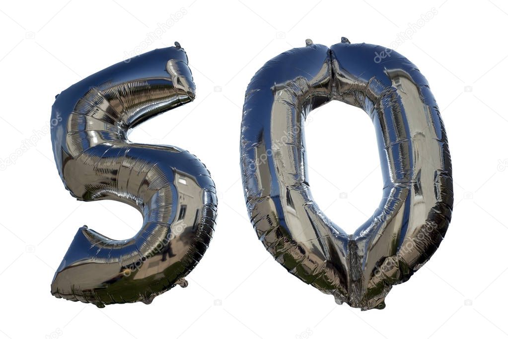  balloons against white for a 50th