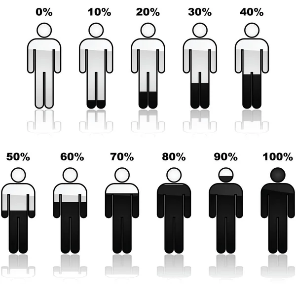 Percentuale di persone icone infografiche — Vettoriale Stock