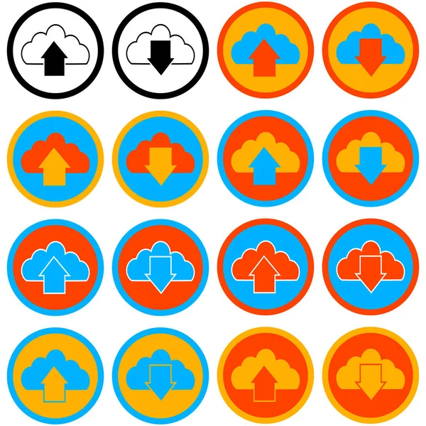 Przesyłanie i pobieranie do chmury Wektor Stockowy