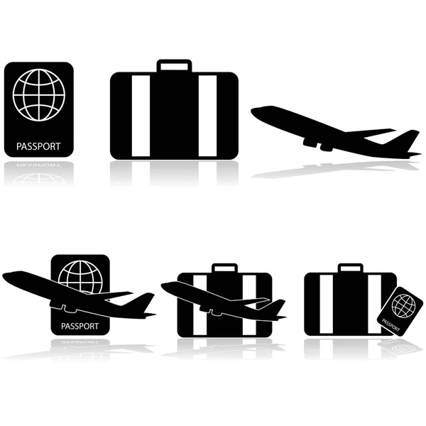 Iconos de viaje — Vector de stock